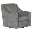 Pemberly Row Swivel Accent Chair in Grey Polyester Fabric