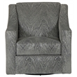 Pemberly Row Swivel Accent Chair in Grey Polyester Fabric