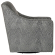 Pemberly Row Swivel Accent Chair in Grey Polyester Fabric
