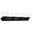 Pemberly Row 4-Light Steel Vanity Light in Matte Black Finish