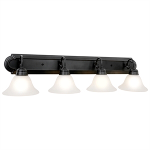 Pemberly Row 4-Light Steel Vanity Light in Matte Black Finish