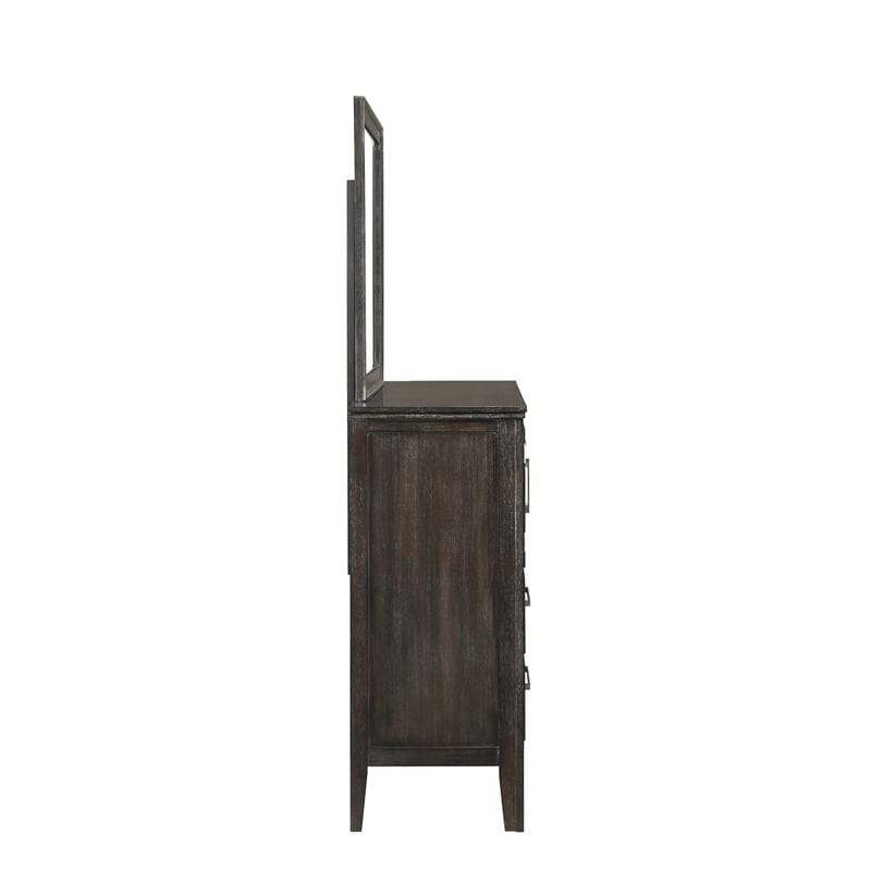 Pemberly Row 4-Piece King Bedroom Set in Nutmeg Wood Finish