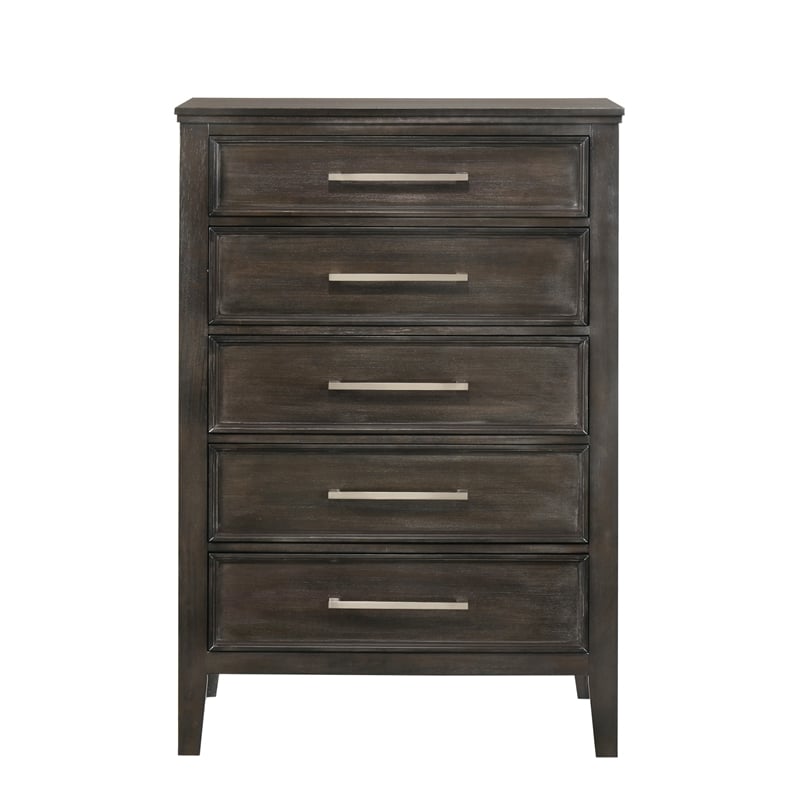 Pemberly Row 4-Piece King Bedroom Set in Nutmeg Wood Finish