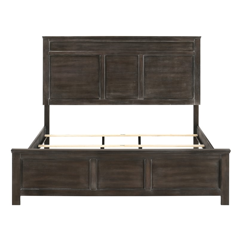 Pemberly Row 4-Piece King Bedroom Set in Nutmeg Wood Finish