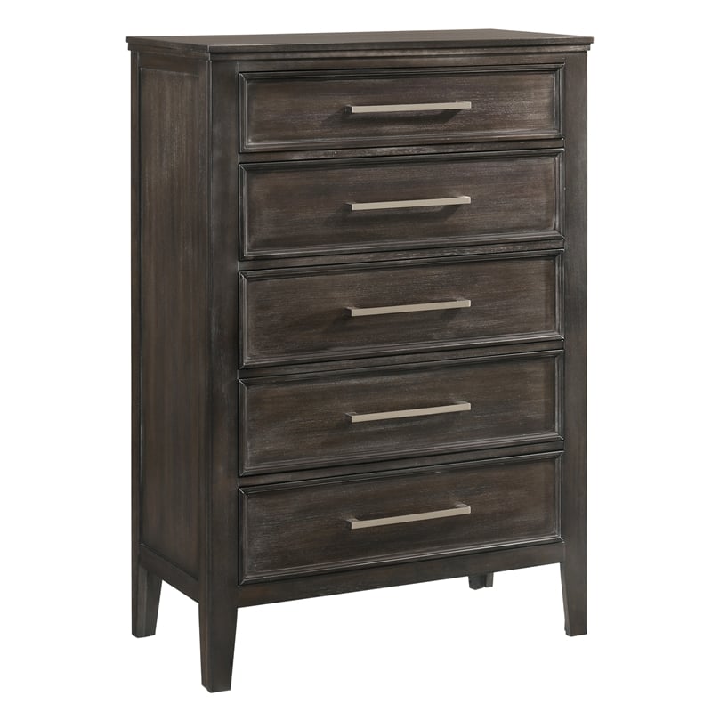 Pemberly Row 4-Piece King Bedroom Set in Nutmeg Wood Finish
