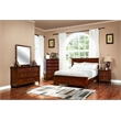 Pemberly Row 4-PC Wood King Bedroom Set in Brown Cherry Finish