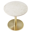 Pemberly Row Viva Round Marble Accent Table with Brass and White Base