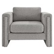 Pemberly Row Boucle Upholstered Armchair in Light Gray with Wood Frame