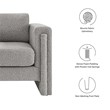 Pemberly Row Boucle Upholstered Armchair in Light Gray with Wood Frame