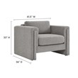 Pemberly Row Boucle Upholstered Armchair in Light Gray with Wood Frame