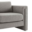 Pemberly Row Boucle Upholstered Armchair in Light Gray with Wood Frame