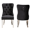 Pemberly Row 2-Piece Dining Chair Set with Velvet Upholstery in Black