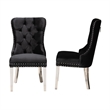 Pemberly Row 2-Piece Dining Chair Set with Velvet Upholstery in Black