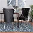 Pemberly Row 2-Piece Dining Chair Set with Velvet Upholstery in Black