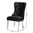 Pemberly Row 2-Piece Dining Chair Set with Velvet Upholstery in Black