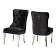 Pemberly Row 2-Piece Dining Chair Set with Velvet Upholstery in Black
