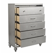Pemberly Row 4-Piece Wood Queen Bedroom Set with Chest in Silver
