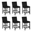 Pemberly Row Solid Wood Counter Chairs in Black (Set of 6)