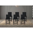Pemberly Row Solid Wood Counter Chairs in Black (Set of 6)