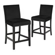 Pemberly Row Solid Wood Counter Chairs in Black (Set of 6)
