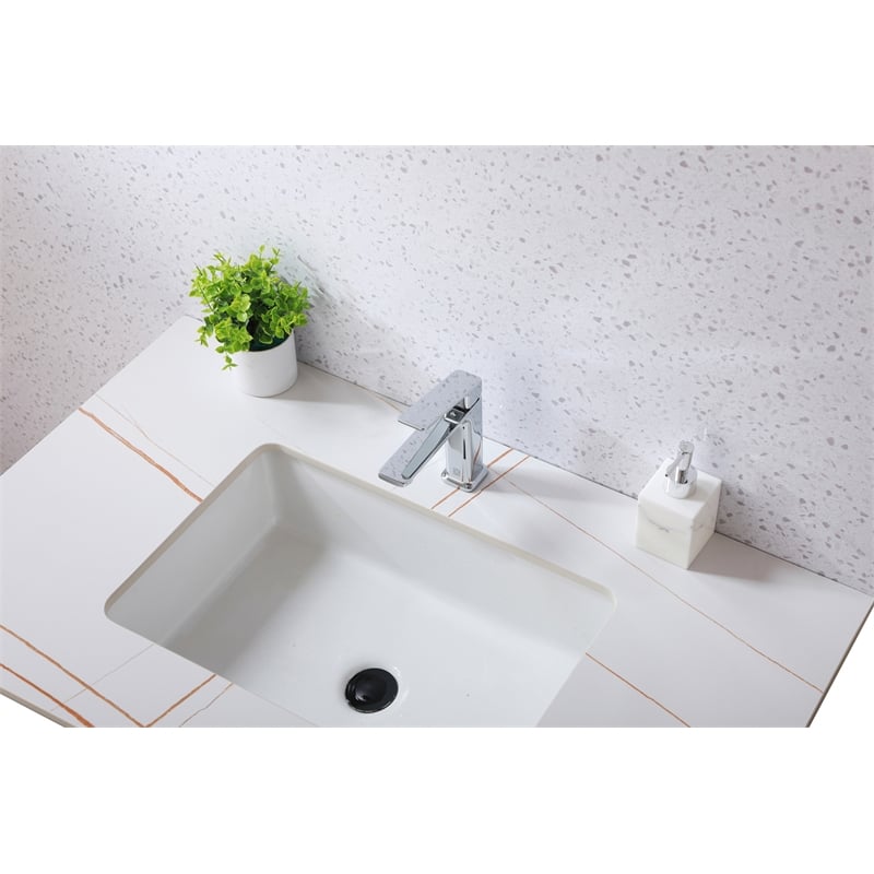 Pemberly Row Brass Single Hole Bathroom Faucet in Chrome with 20-in Supply Lines
