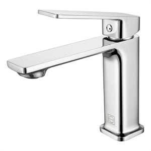 Pemberly Row Brass Single Hole Bathroom Faucet in Chrome with 20-in Supply Lines