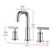 Pemberly Row Brass Double Handle Bathroom Faucet in Chrome