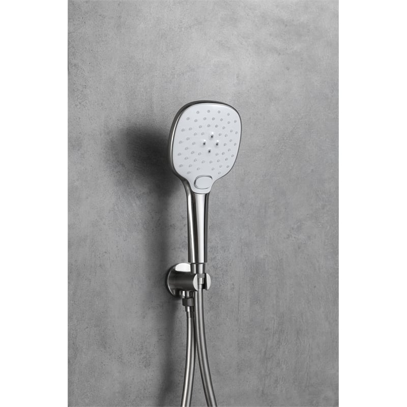 Pemberly Row Brass Shower and Tub Faucet in Brushed Nickel Finish