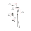 Pemberly Row Brass Shower and Tub Faucet in Brushed Nickel Finish