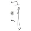 Pemberly Row Brass Shower and Tub Faucet in Brushed Nickel Finish