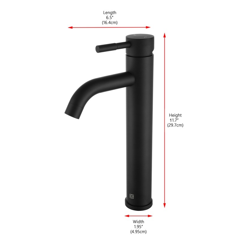 Pemberly Row Stainless Steel Bathroom Faucet in Matte Black