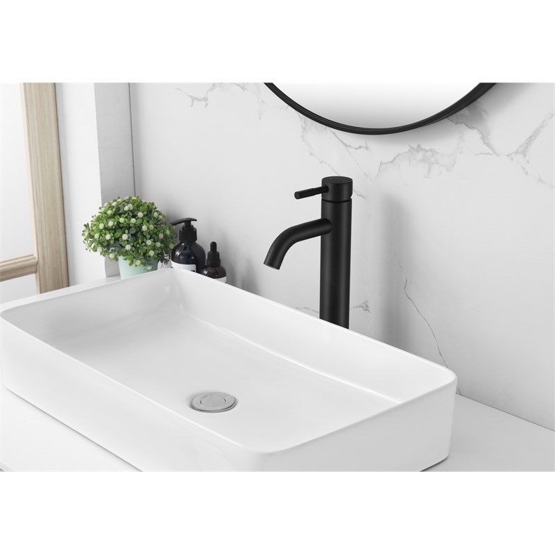 Pemberly Row Stainless Steel Bathroom Faucet in Matte Black