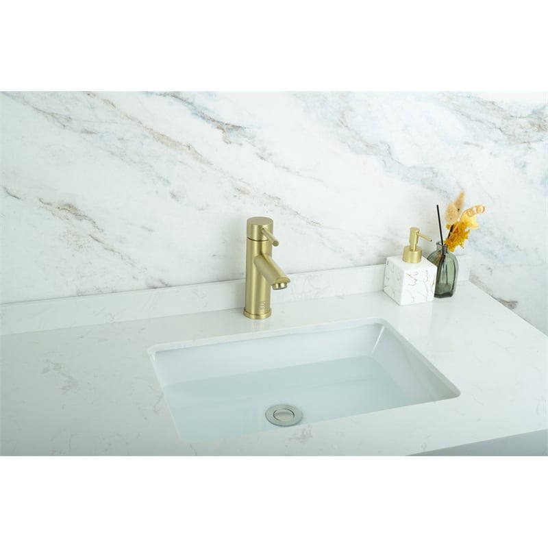 Pemberly Row Stainless Steel Bathroom Faucet in Brushed Gold