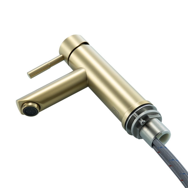Pemberly Row Stainless Steel Bathroom Faucet in Brushed Gold