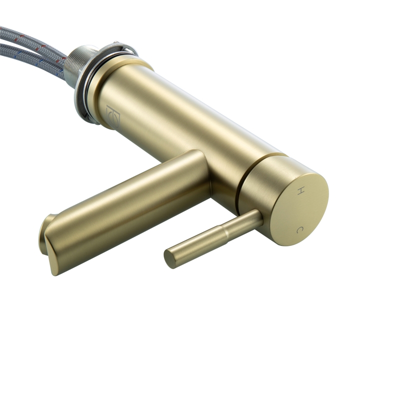 Pemberly Row Stainless Steel Bathroom Faucet in Brushed Gold