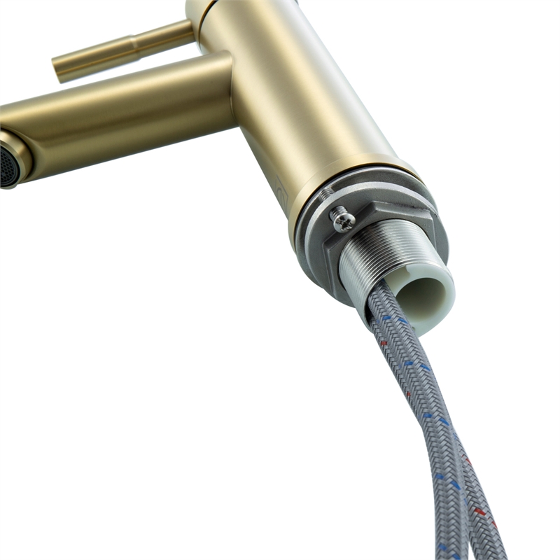 Pemberly Row Stainless Steel Bathroom Faucet in Brushed Gold