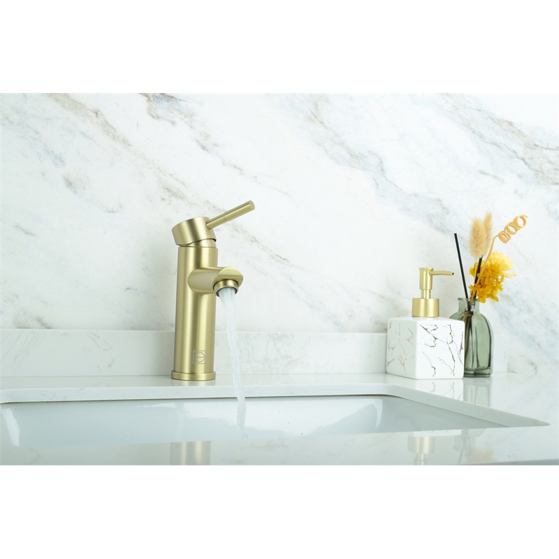 Pemberly Row Stainless Steel Bathroom Faucet in Brushed Gold