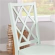 Pemberly Row 5-Piece Dining Set with White Table and Mint Chairs in Wood