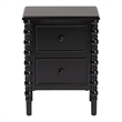 Pemberly Row Wood 2-Drawer End Table with Spindle Legs in Black