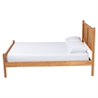 Pemberly Row Japandi Queen Size Wood Platform Bed in Brown