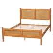 Pemberly Row Japandi Queen Size Wood Platform Bed in Brown