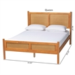 Pemberly Row Japandi Queen Size Wood Platform Bed in Brown