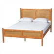 Pemberly Row Japandi Queen Size Wood Platform Bed in Brown