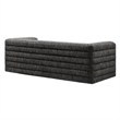 Pemberly Row Channel Tufted Boucle Sofa in Charcoal Upholstery with 3 Seats