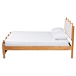 Pemberly Row Queen Platform Bed in Cream Boucle and Solid Rubberwood