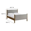 Pemberly Row Full Platform Bed with Upholstered Fabric in Wheat Walnut