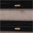 Pemberly Row Queen Beige Fabric 4-Piece Bedroom Set in Black Wood