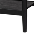 Pemberly Row Queen Beige Fabric 4-Piece Bedroom Set in Black Wood
