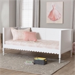 Pemberly Row Modern Twin White Wood Daybed with Scalloped Trim