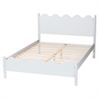 Pemberly Row Malaya Full Platform Bed with Scalloped Edges in White Wood